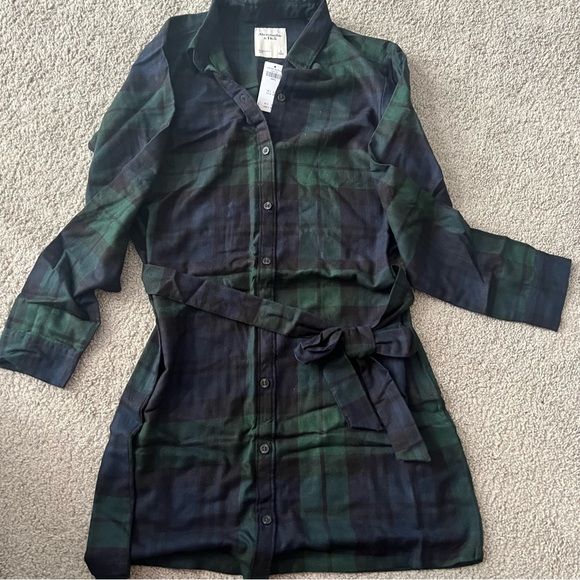 NWT ABERCROMBIE Flannel Long Sleeve Dress - Picture 1 of 2